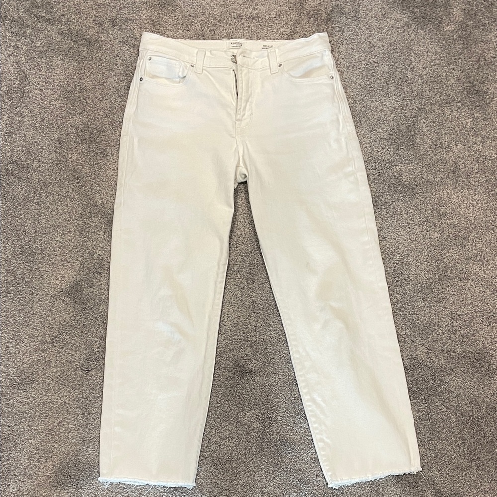 Kensie Women's Cream Straight Leg Jeans